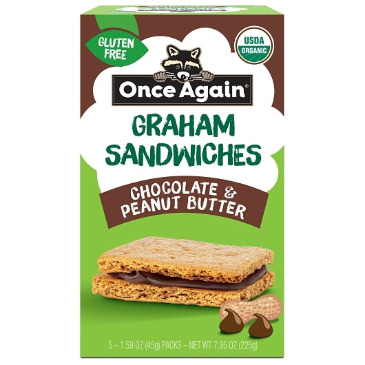 Once Again Chocolate Peanut Butter Graham Cracker Sandwich, 6 x 7.95 oz Case - Crackers & Grahams - image 2