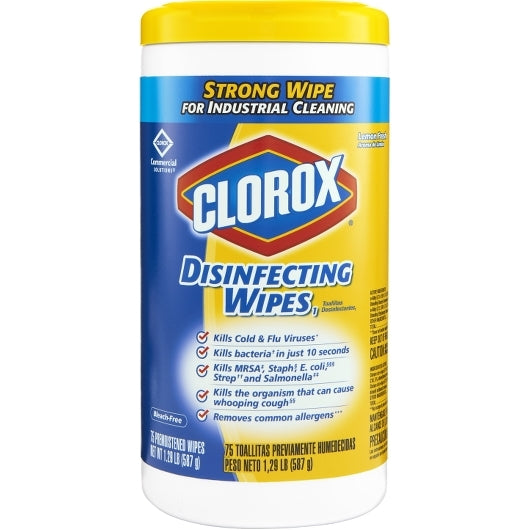 Clorox Disinfectant Lemon Commercial Solutions Wipes, 6 x 75 ct Case - DOT product image 2