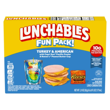 Lunchable Turkey and Cheese With Capri Sun Convenience Meal, 8 x 259 GR Case - Prepared Foods