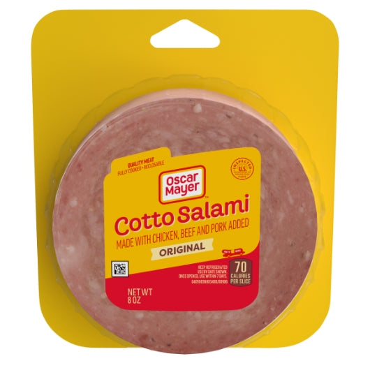 Oscar Mayer Sliced Round Salami Cotto, 12 x 8 oz Case - Frozen Meat & Seafood