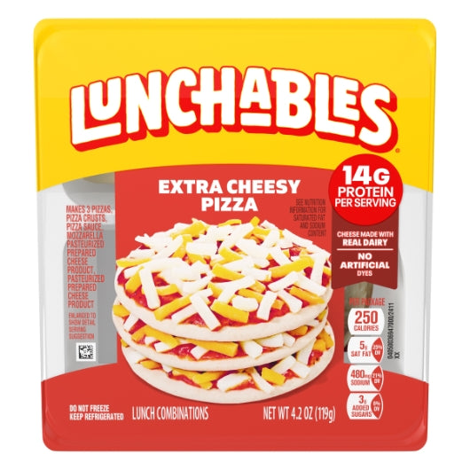 Lunchables Extra Cheese Pizza, 16 x 4.2 oz Case - Prepared Foods