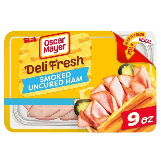 Oscar Mayer Deli Shaved Smoked Uncured Ham, 8 x 9 oz Case - Frozen Meat & Seafood