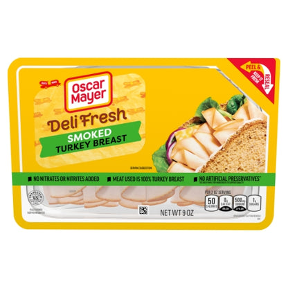 Oscar Mayer Deli Shaved Smoked Turkey Breast, 8 x 9 oz Case - Frozen Meat & Seafood
