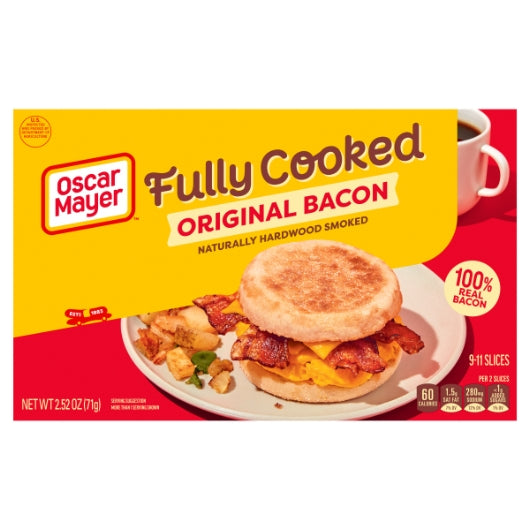 Oscar Mayer Fully Cooked Original Bacon, 12 x 2.52 oz Case - DOT product image 2