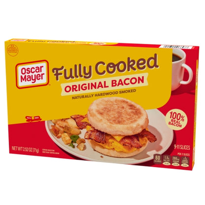 Oscar Mayer Fully Cooked Original Bacon, 12 x 2.52 oz Case - DOT product image 4