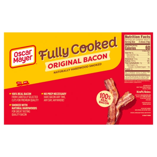 Oscar Mayer Fully Cooked Original Bacon, 12 x 2.52 oz Case - DOT product image 5