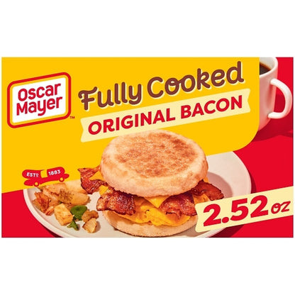 Oscar Mayer Fully Cooked Original Bacon, 12 x 2.52 oz Case - DOT product image 3