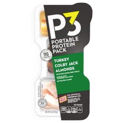 Oscar Mayer Turkey, Almonds & Colby Jack Portable Protein Pack, 2 x 5 x 2 oz Case - Frozen Meat & Seafood