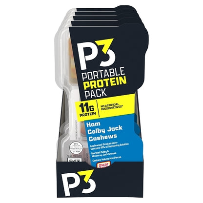 Oscar Mayer P3 Portable Protein Pack: Ham, Cashew, and Colby Jack, 2 x 5 x 2 oz Case - Frozen Meat & Seafood
