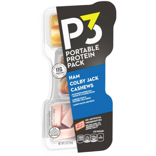 Oscar Mayer P3 Portable Protein Pack: Ham, Cashew, and Colby Jack, 2 x 5 x 2 oz Case - DOT product image 6