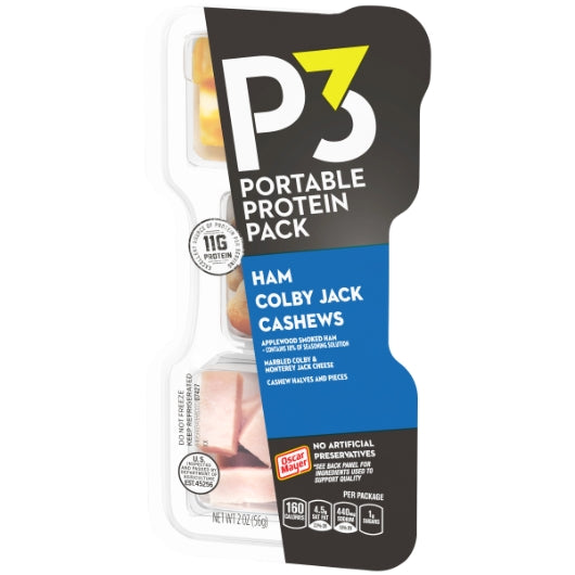 Oscar Mayer P3 Portable Protein Pack: Ham, Cashew, and Colby Jack, 2 x 5 x 2 oz Case - DOT product image 8
