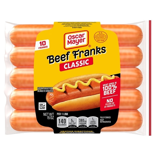 Oscar Mayer Beef Franks, 12 x 15 oz Case - DOT product image 2