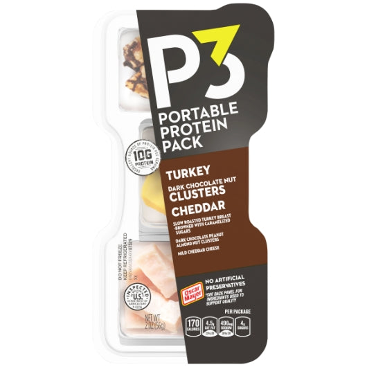 Oscar Mayer P3 Portable Protein Pack Turkey, Mild Cheddar Cheese, Dark Chocolate Peanut Almond Cluster, 2 x 5 x 56 GR - DOT product image 3
