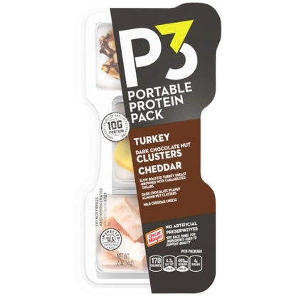 Oscar Mayer P3 Portable Protein Pack Turkey, Mild Cheddar Cheese, Dark Chocolate Peanut Almond Cluster, 2 x 5 x 56 GR - DOT product image 3