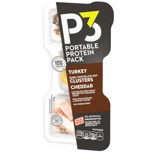 Oscar Mayer P3 Portable Protein Pack Turkey, Mild Cheddar Cheese, Dark Chocolate Peanut Almond Cluster, 2 x 5 x 56 GR - DOT product image 7