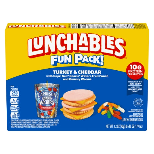 Kraft Heinz Lunchable Single Serve Turkey & Cheddar, 8 x 9.2 oz Case - Crackers & Grahams