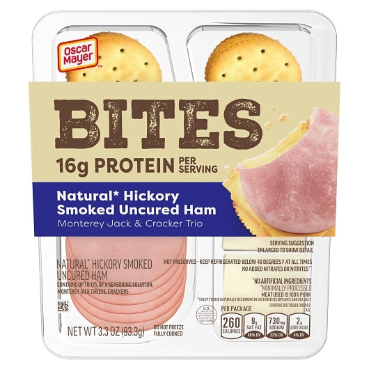 Oscar Mayer Ham, Monterey Jack & Cracker Trio, 7 x 3.3 oz Case - Crackers & Grahams