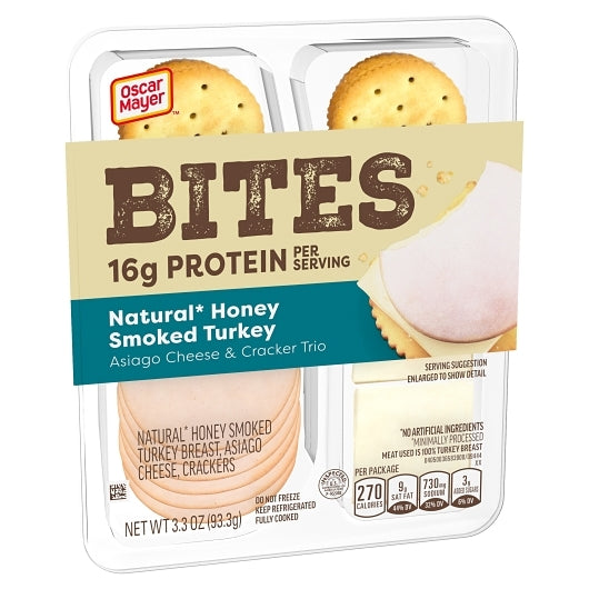 Oscar Mayer Turkey, Asiago Cheese & Cracker Trio, 7 x 3.3 oz Case - DOT product image 5