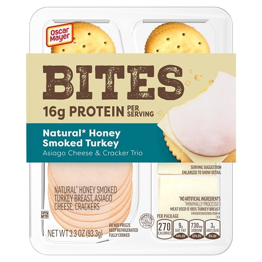 Oscar Mayer Turkey, Asiago Cheese & Cracker Trio, 7 x 3.3 oz Case - DOT product image 3