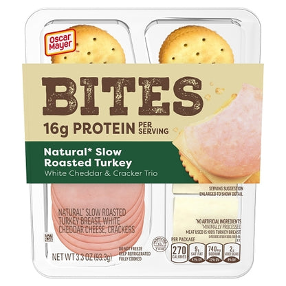 Oscar Mayer Turkey, White Cheddar & Cracker Trio, 7 x 93.3 GR Case - Crackers & Grahams