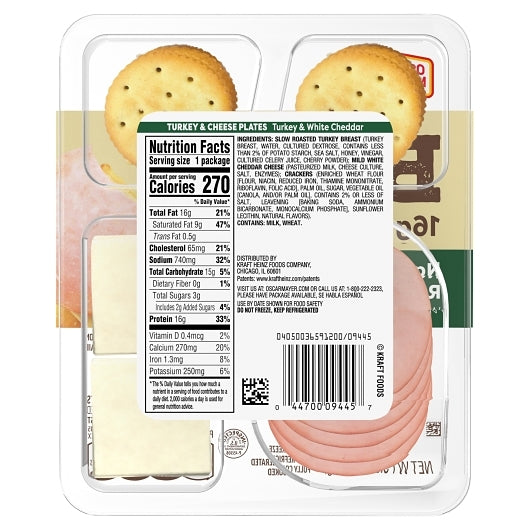 Oscar Mayer Turkey, White Cheddar & Cracker Trio, 7 x 93.3 GR Case - DOT product image 5