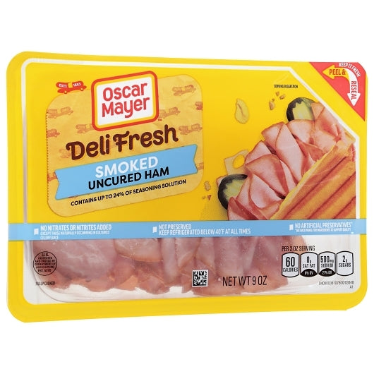 Oscar Mayer Deli Shaved Smoked Uncured Ham, 8 x 9 oz Case - DOT product image 2