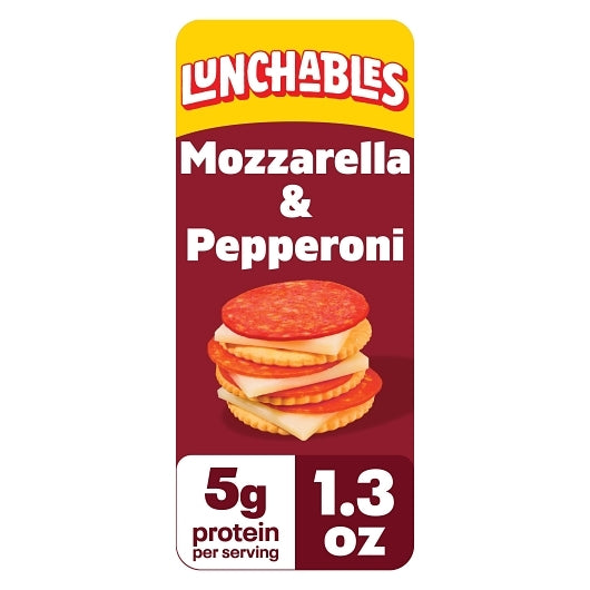 Lunchables Pepperoni & Mozzarella Cheese With Crackers Snack Kit, 12 x 1.3 oz Case - Crackers & Grahams