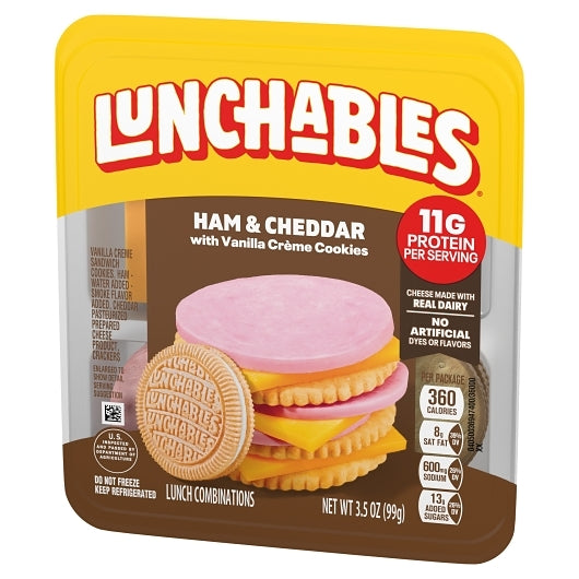 Oscar Mayer Lunchables Ham & Cheddar Cheese with Vanilla Creme Cookies, 16 x 3.5 oz Case - DOT product image 4
