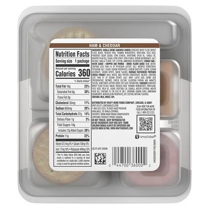 Oscar Mayer Lunchables Ham & Cheddar Cheese with Vanilla Creme Cookies, 16 x 3.5 oz Case - DOT product image 5