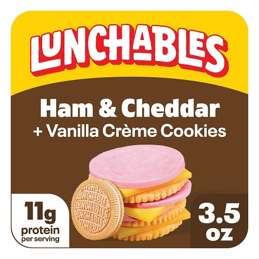 Oscar Mayer Lunchables Ham & Cheddar Cheese with Vanilla Creme Cookies, 16 x 3.5 oz Case - DOT product image 3