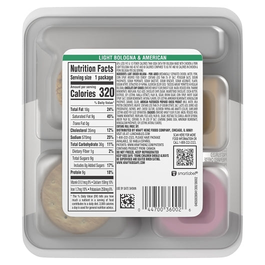Oscar Mayer Lunchables Light Bologna & American Cheese with Chocolate Chip Cookies, 16 x 3.1 oz Case - DOT product image 5