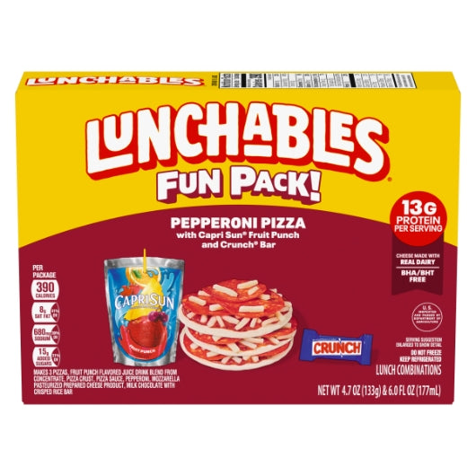 Lunchable Single Serve Pepperoni Pizza Convenience Meal, 8 x 310 GR Case - Prepared Foods