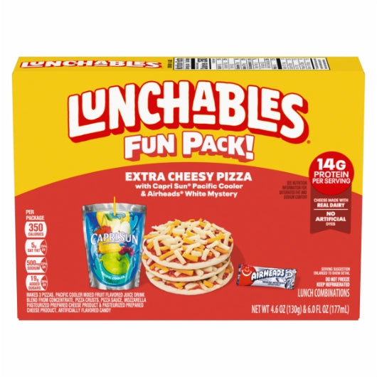 Kraft Lunchable Cheese Single Serve Cheese Pizza with Capri Sun Lunch Combination, 8 x 307 GR Case - Prepared Foods