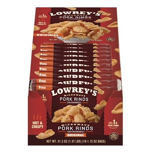 Lowrey's Original Bacon Curls Original, 2 x 18 x 1.75 oz Case - Meat, Poultry & Seafood