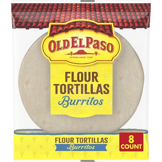 Old El Paso 8 Inch Burrito Flour Tortilla, 12 x 11 oz Case - Breads, Rolls & Buns