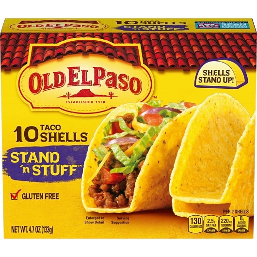 Old El Paso Stand 'N Stuff Taco Shells, 12 x 4.7 oz Case - Frozen Snacks & Appetizers