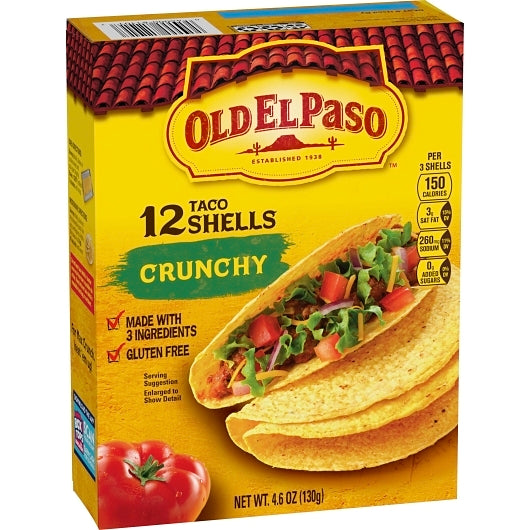 Old El Paso 5 Inch Gluten Free Crunchy Taco Shells, 12 x 4.6 oz Case - DOT product image 4
