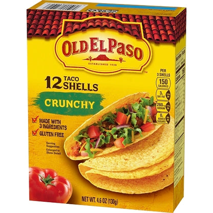 Old El Paso 5 Inch Gluten Free Crunchy Taco Shells, 12 x 4.6 oz Case - DOT product image 6