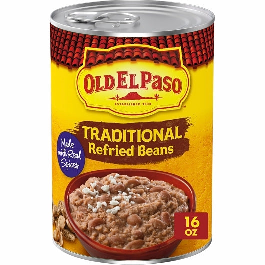Old El Paso Traditional Refried Beans, 12 x 16 oz Case - DOT product image 2