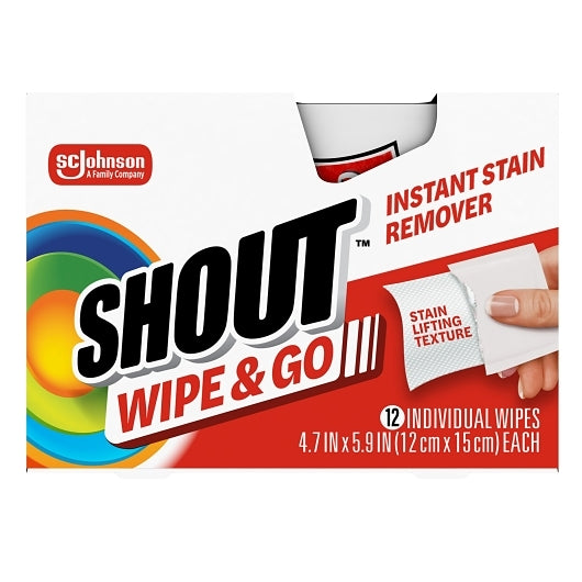 Shout Wipes 12 Count, 12 x 12 each Case - Cleaners & Sanitizers