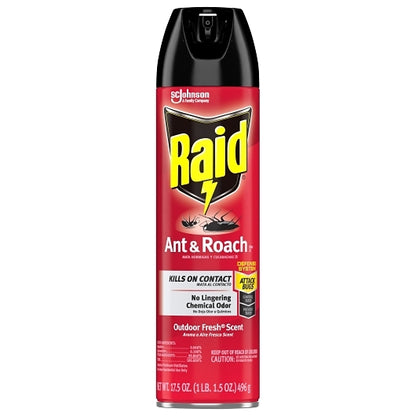 Raid Ant&roach Killer Outdoor Fresh 17.5z, 12 x 17.5 oz Case - Cleaners & Sanitizers