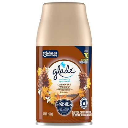 Glade Automatic Spray Refill Cashmere Woods, 6 x 6.2 oz Case - Janitorial Supplies