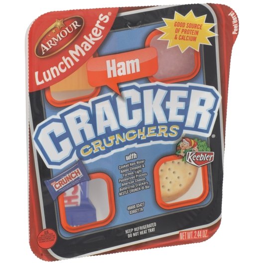 Armour LunchMakers Ham, Cracker, Twix, 18 x 2.44 oz Case - Crackers & Grahams