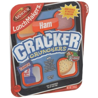 Armour LunchMakers Ham, Cracker, Twix, 18 x 2.44 oz Case - Crackers & Grahams