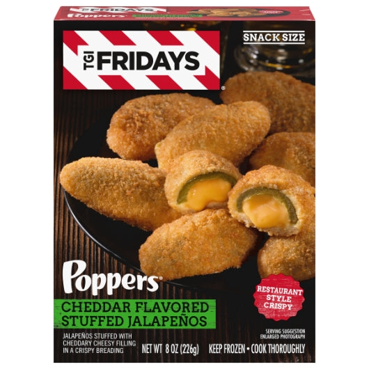 Tgif Frozen Pizza Cheddar Cheese Jalapeno Poppers, 8 x 8 oz Case - Frozen Snacks & Appetizers