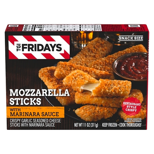 Tgi Fridays Mozzarella Sticks with Marinara Sauce, 8 x 11 oz Case - Frozen Snacks & Appetizers