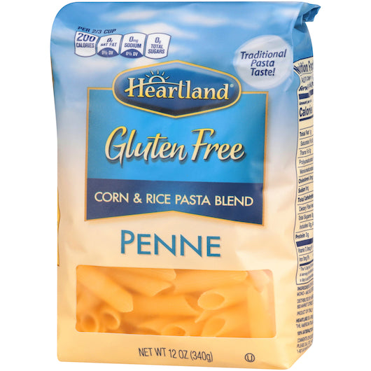 Heartland Gluten Free Penne Riggate, 6 x 12 oz Case - Pantry Ingredients