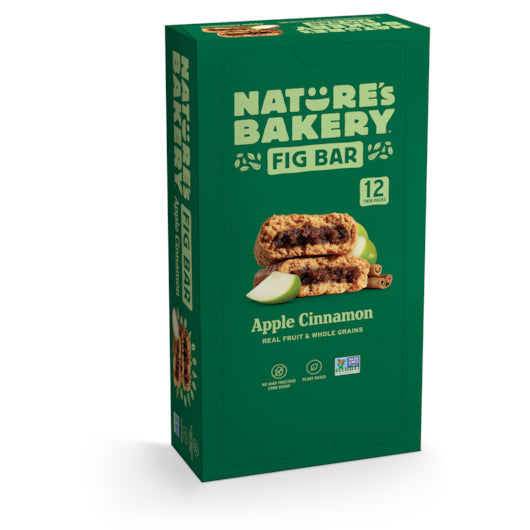 Natures Bakery Whole Wheat Apple Cinnamon Fig Bar, 7 x 12 x 2 oz Case - Bakery & Desserts