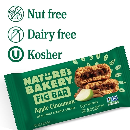 Natures Bakery Whole Wheat Apple Cinnamon Fig Bar, 7 x 12 x 2 oz Case - DOT product image 2