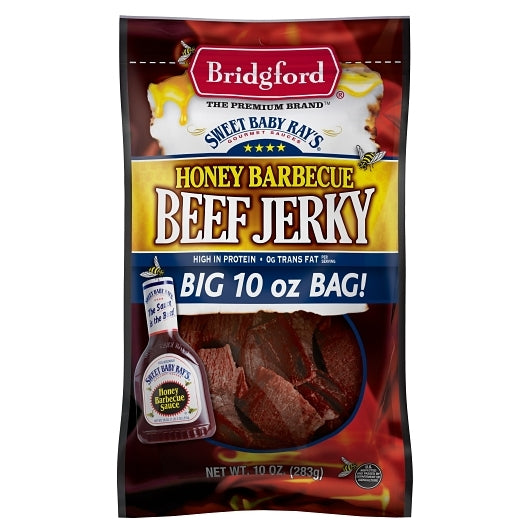 Bridgford Original, Sweet & Spicy, Honey Barbecue And Sweet Teriyaki Beef Jerky, 1 x 24 ct Case - Pantry Ingredients